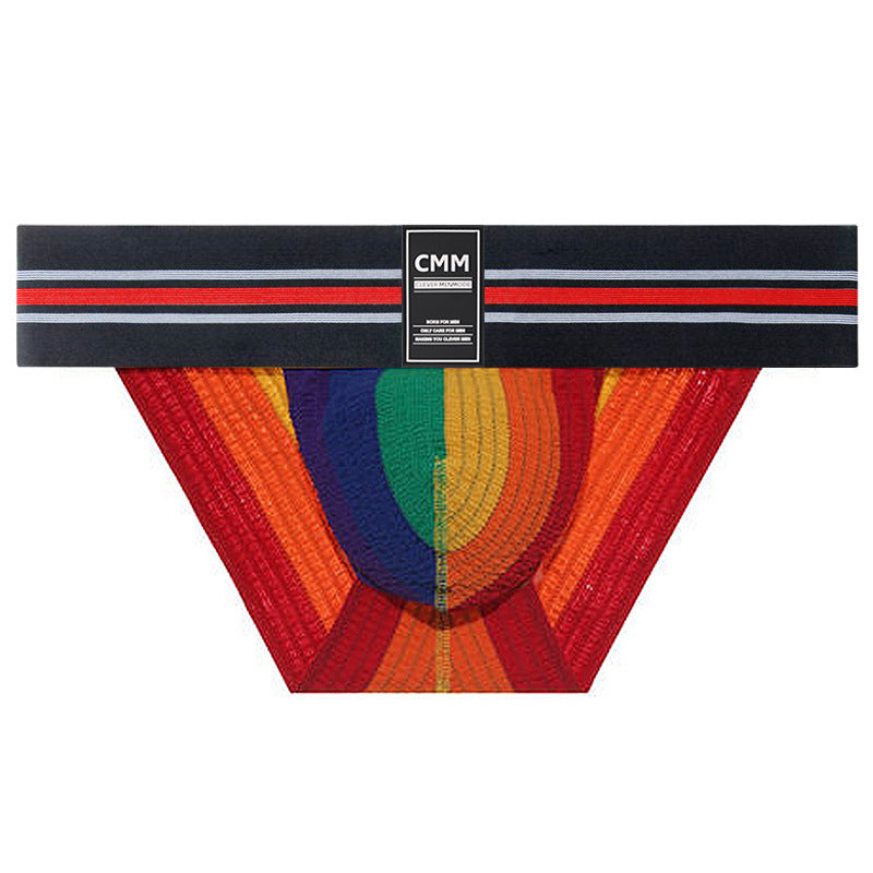 Sous-vêtements de sport homme arc-en-ciel taille ultra-large élastiques