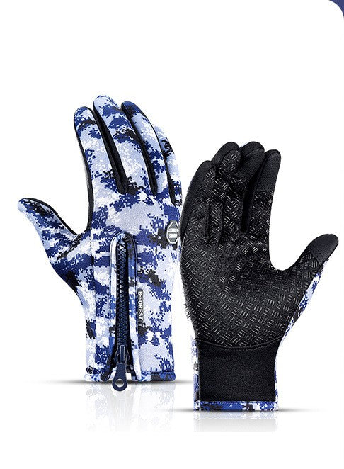 Gants d'hiver tactiles pour la moto, imperméables et doublés polaire, compatibles avec écrans tactiles et adaptés au sport.