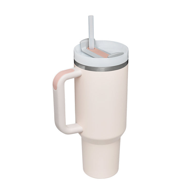 Gobelet isotherme 1,2 L avec anse et paille – Acier inoxydable anti-fuites