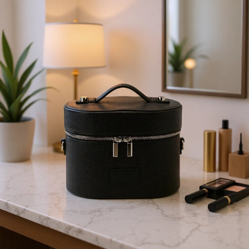 Trousse de toilette haut de gamme et luxueuse avec poignée