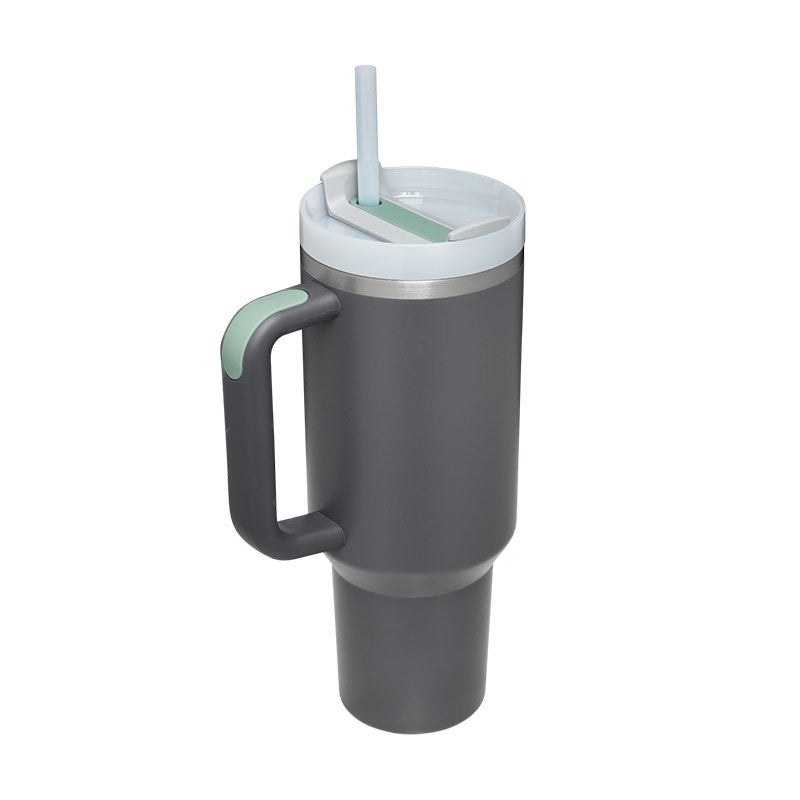 Gobelet isotherme 1,2 L avec anse et paille – Acier inoxydable anti-fuites