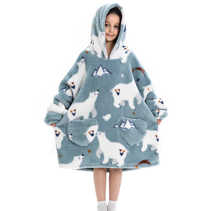 Sweat-shirt thermique oversize, sweat-shirt paresseux pour enfants