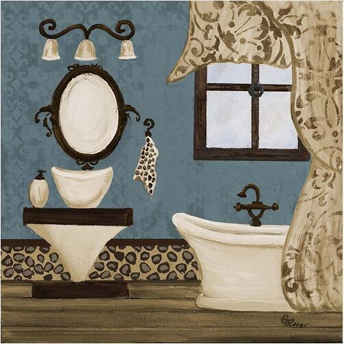 Poster sur toile moderne rétro – Décoration murale salle de bain