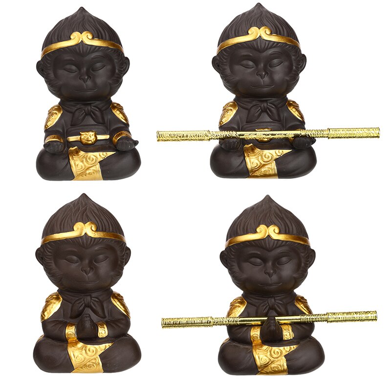 Service à thé Kung Fu argile violette Sun Wukong – Plateau décoratif
