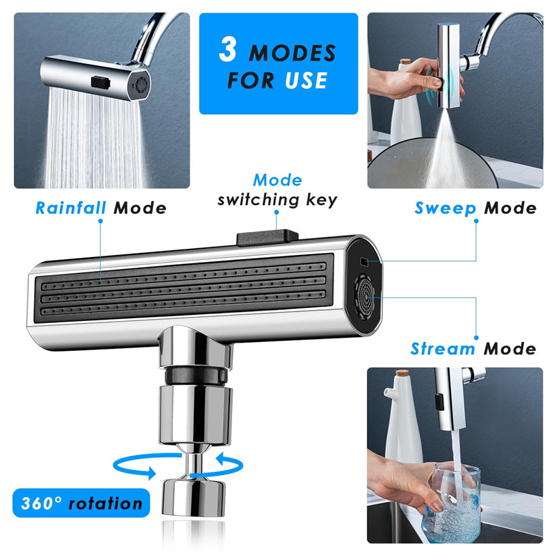 Robinet de cuisine à cascade, anti-éclaboussures, universel, rotatif, multifonctionnel, rallonge, accessoires de cuisineRobinet