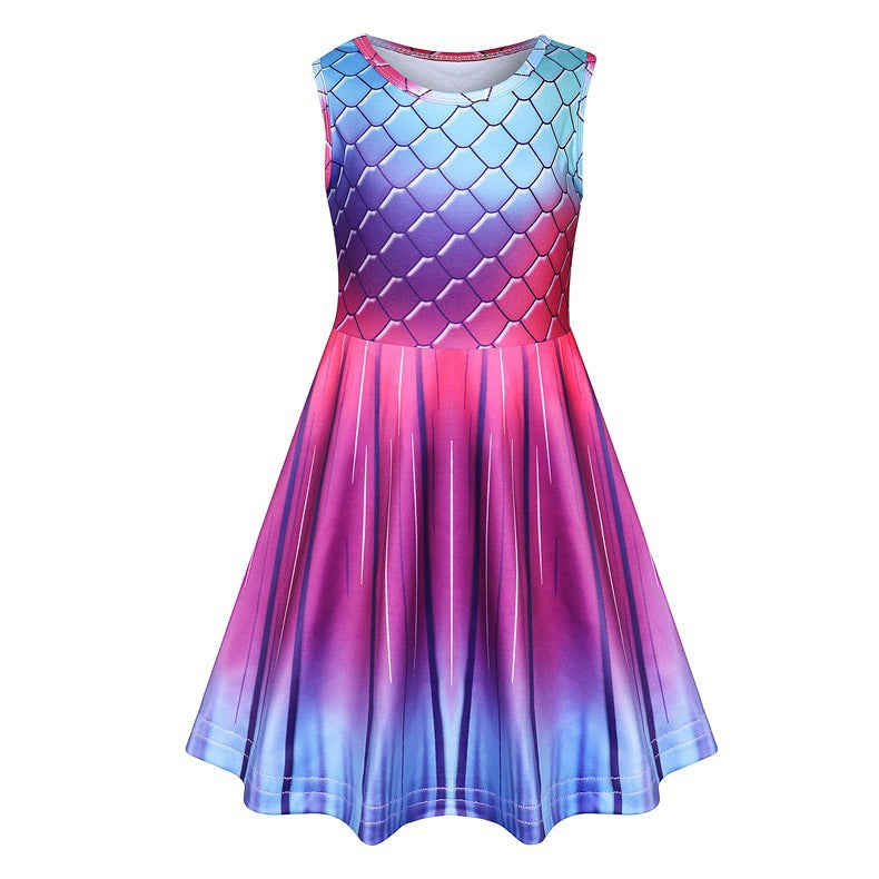 Robe débardeur fille - Couleur sirène
