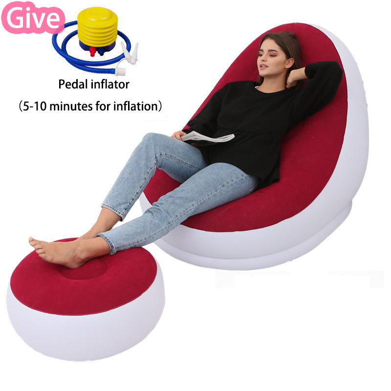 Pouf paresseux avec canapé-lit gonflable