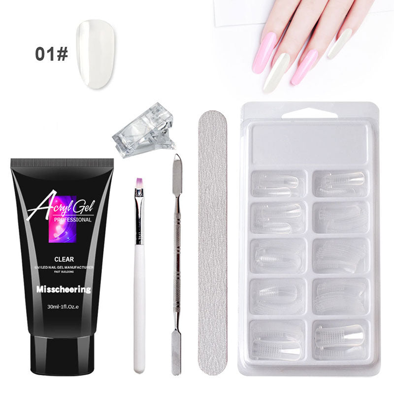 Extension d'ongles en gel sans douleur, sans support papier, kit de gel cristal indolore Quick Model