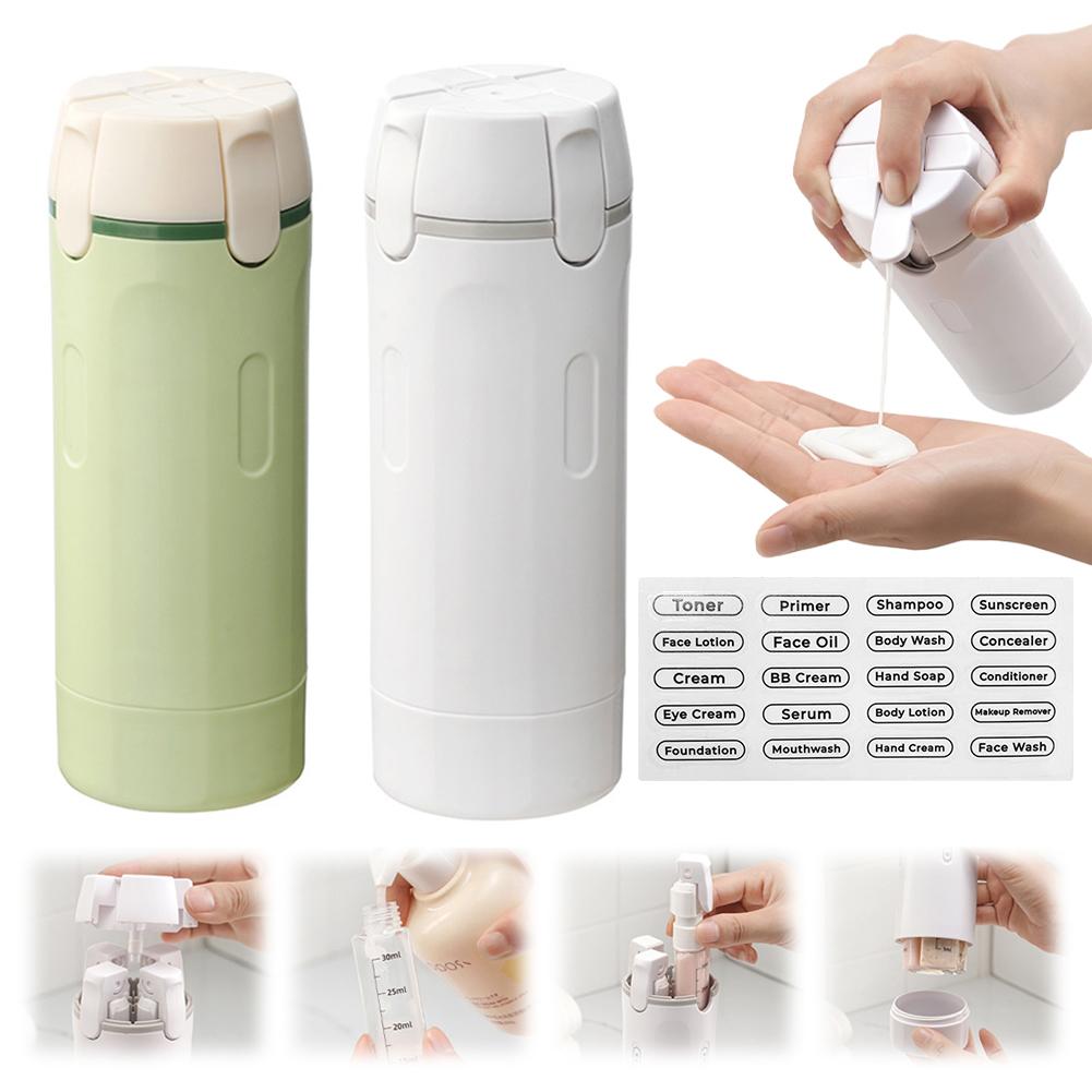 Distributeur de voyage 4 en 1, flacons portables étanches pour parfum, shampoing, après-shampoing et lotion