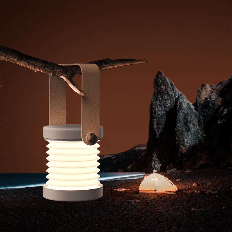 Lampe de nuit LED pliable, tactile et à intensité variable, rechargeable par USB, idéale pour la décoration intérieure.