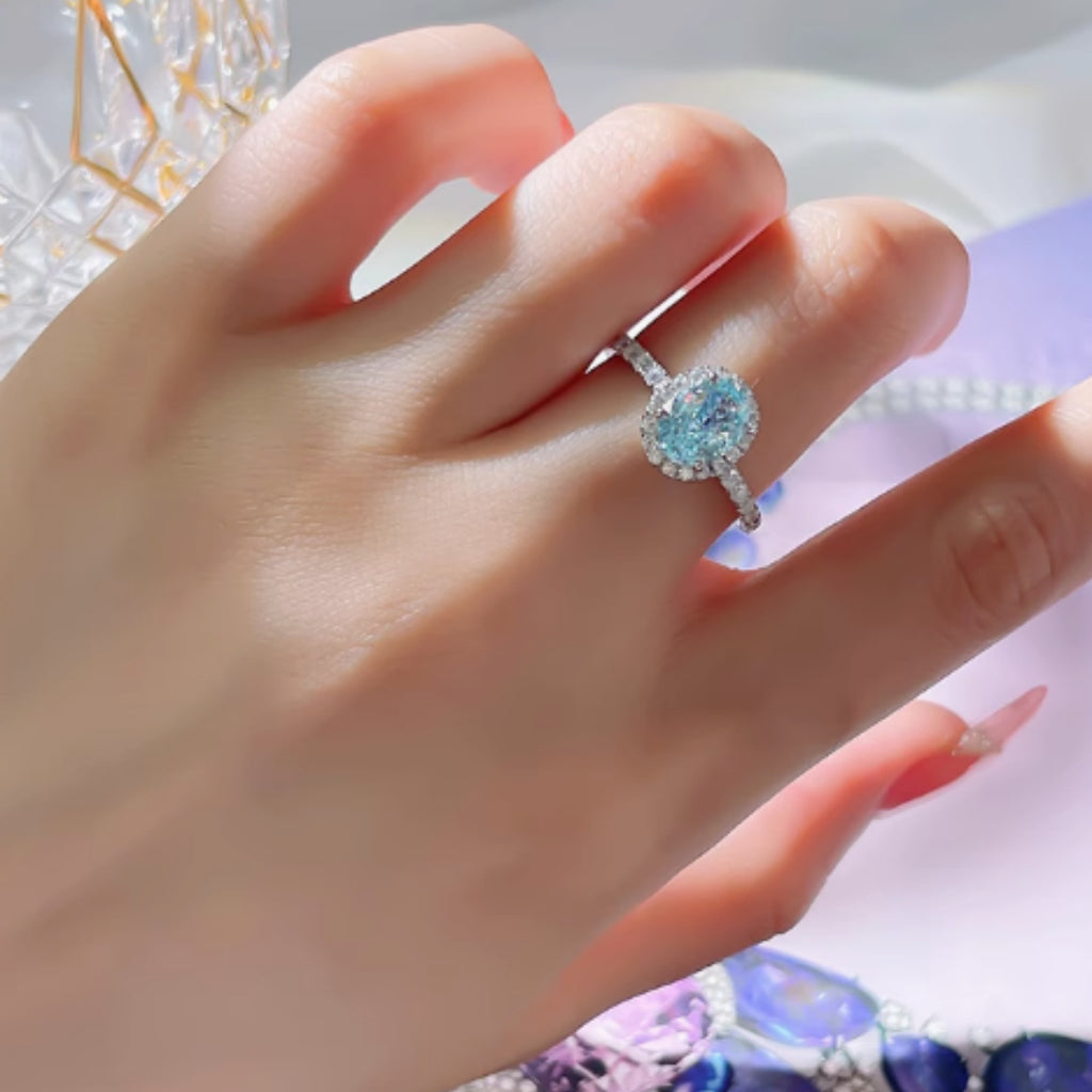 Bague trésor bleu marine de 1,5 carat, luxe discret et de niche