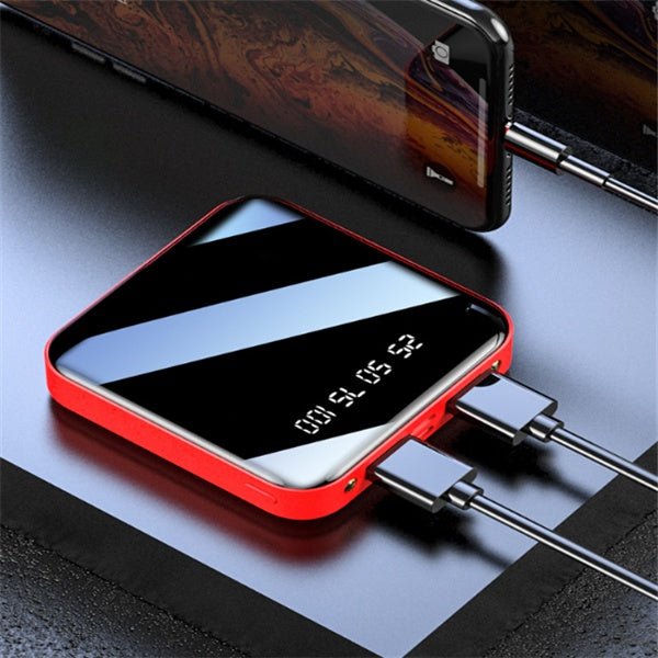 Mini batterie externe 20 000 mAh portable avec affichage numérique miroir