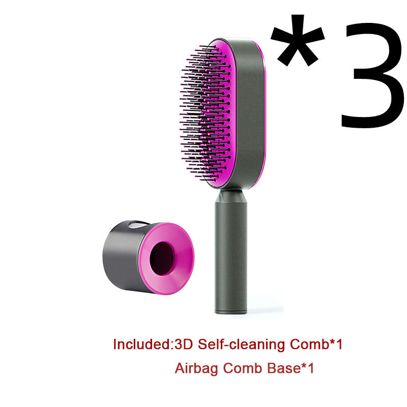 Brosse à cheveux autonettoyante pour femmes, nettoyage en une seule étape, anti-chute de cheveux, massage du cuir chevelu par airbag, peigne antistatique.