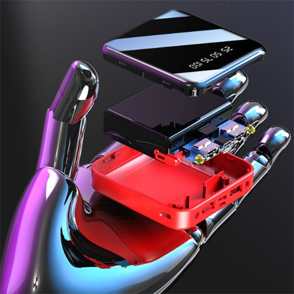 Mini batterie externe 20 000 mAh portable avec affichage numérique miroir