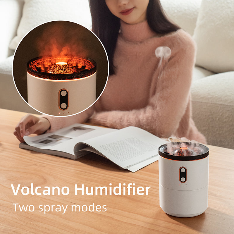 Diffuseur d'huiles essentielles à flamme volcanique, humidificateur d'air portable USB en forme de méduse avec veilleuse et diffuseur de parfum