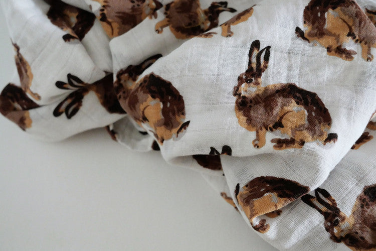 Couverture d'emmaillotage pour bébé en coton biologique naturel