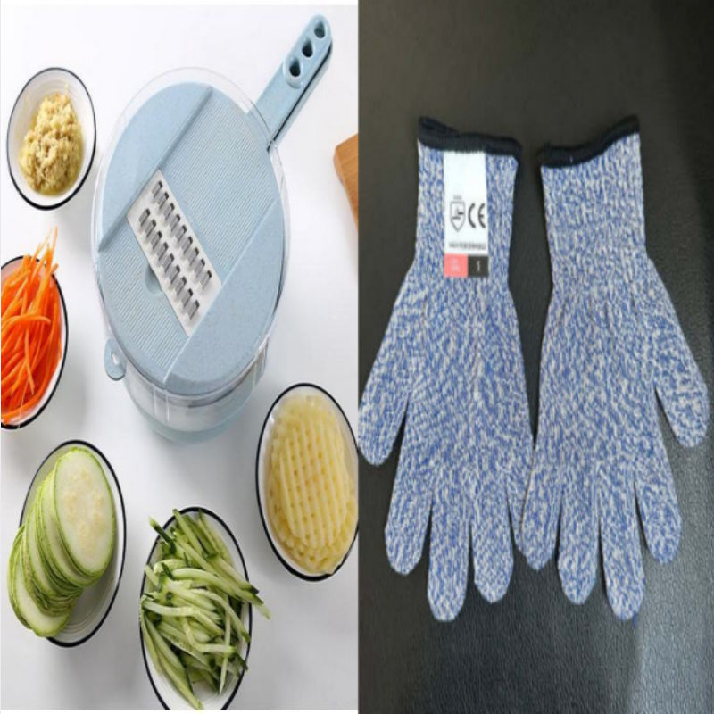 Mandoline 8 en 1 avec passoire intégrée, coupe-légumes et épluche-pommes de terre. Accessoires de cuisine.