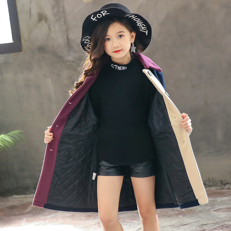 Manteau en laine coréen automne-hiver pour enfants