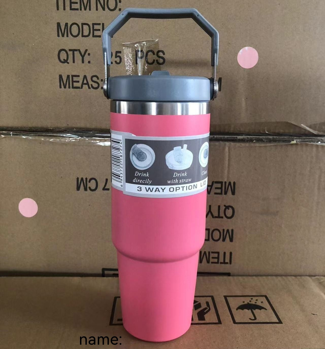 Gobelet de voiture portable en acier inoxydable, gourde de sport et de voyage avec poignée et couvercle, tasse à café