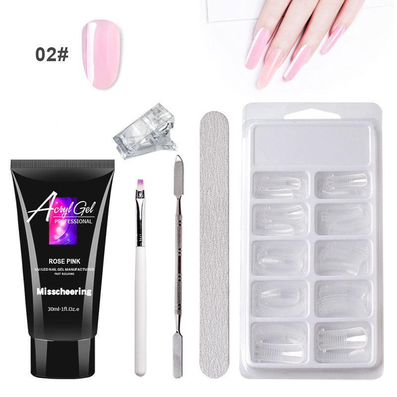 Extension d'ongles en gel sans douleur, sans support papier, kit de gel cristal indolore Quick Model