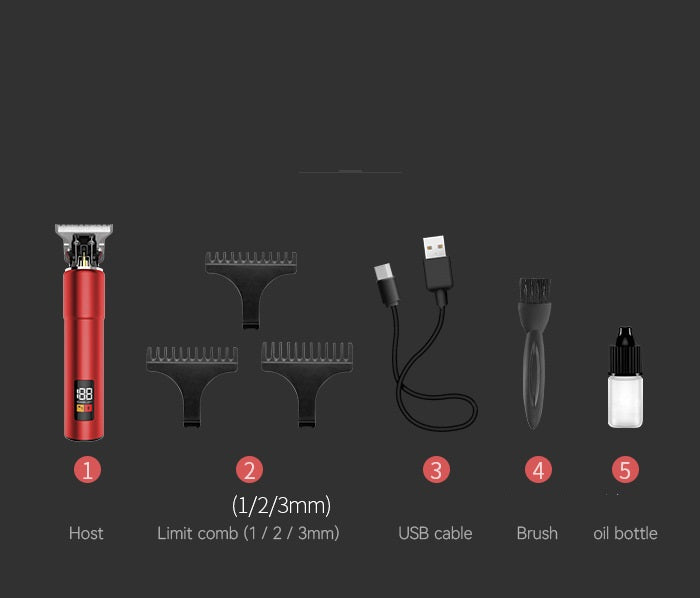 Tondeuse à cheveux électrique numérique rechargeable par USB