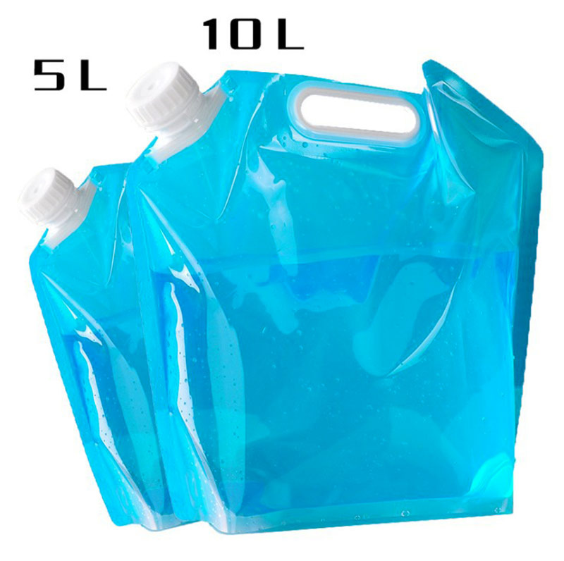 Sac à eau pliable et portable en PVC pour le camping et la randonnée.