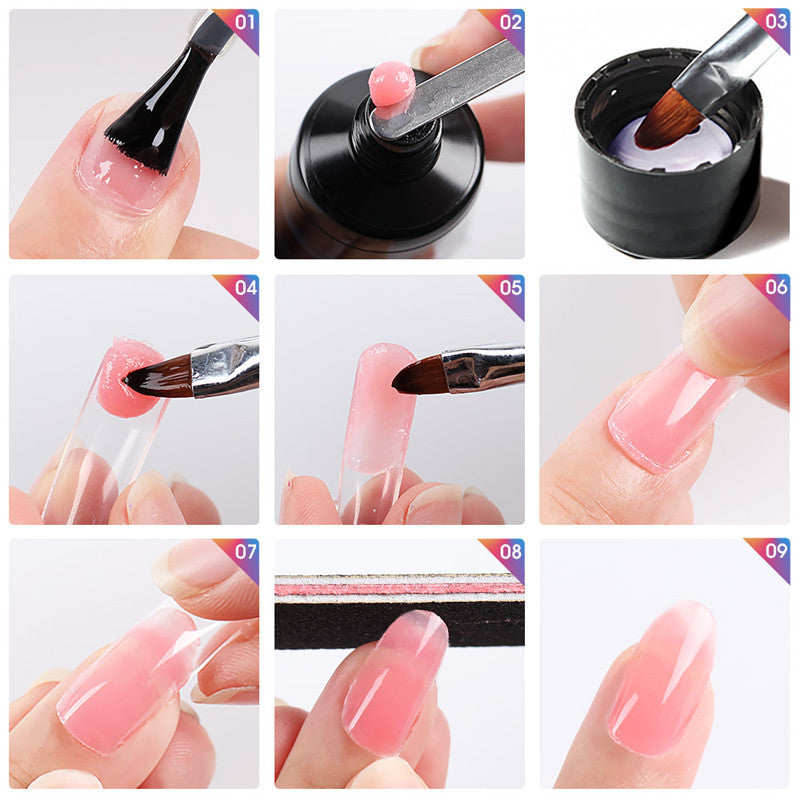 Colle solide pour faux ongles multicolore mélangée