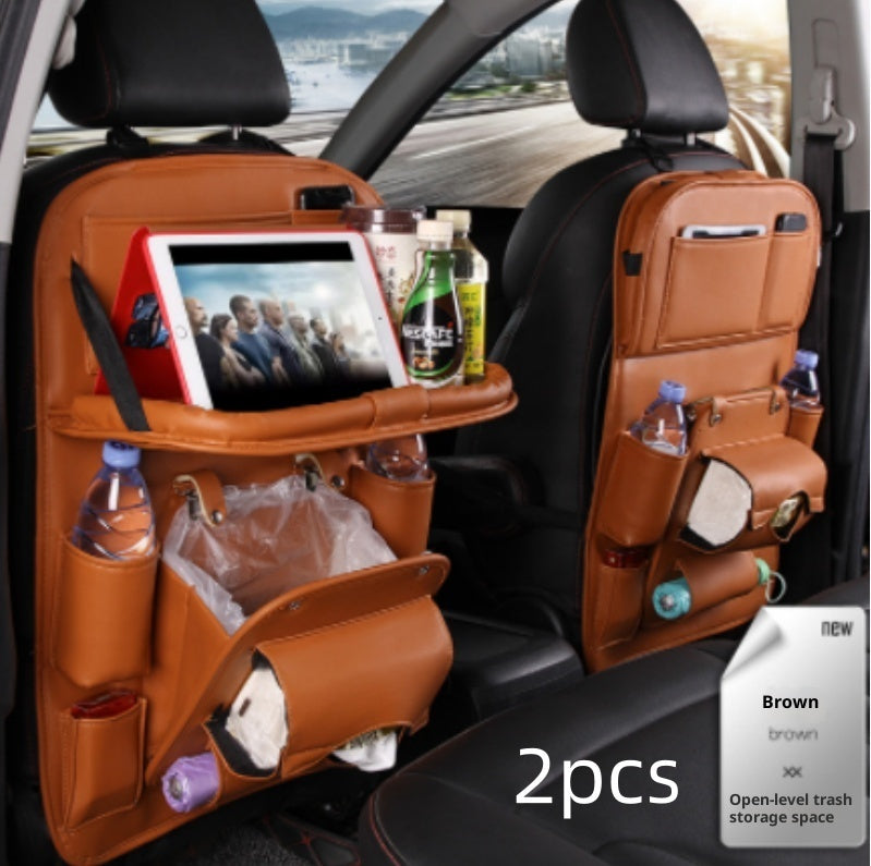 Sac de rangement de voiture en cuir PU multifonction, plateau de dossier de siège, sac de suspension étanche, organisateur de voiture, accessoires intérieurs automobiles