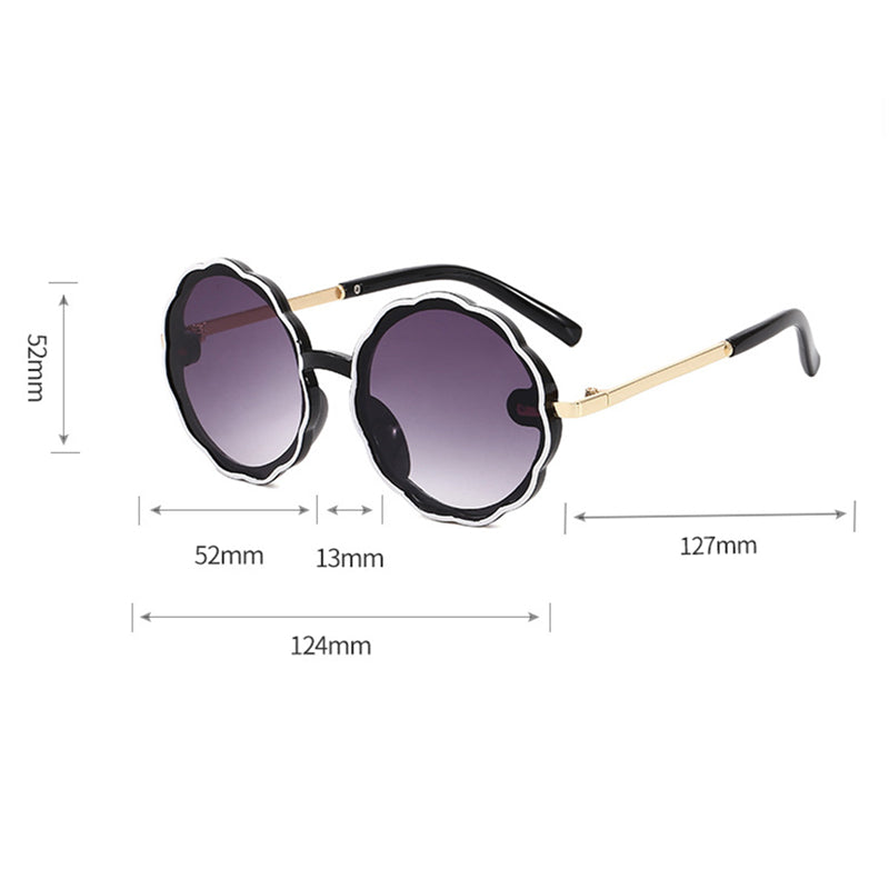 Lunettes de soleil rondes vintage à monture ondulée pour enfants