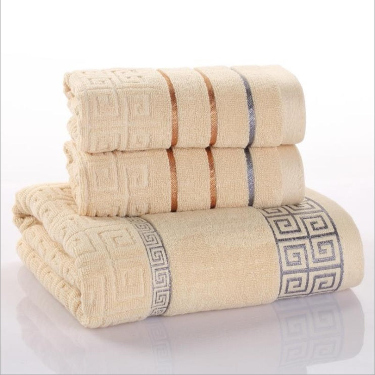 Ensemble de trois serviettes en coton