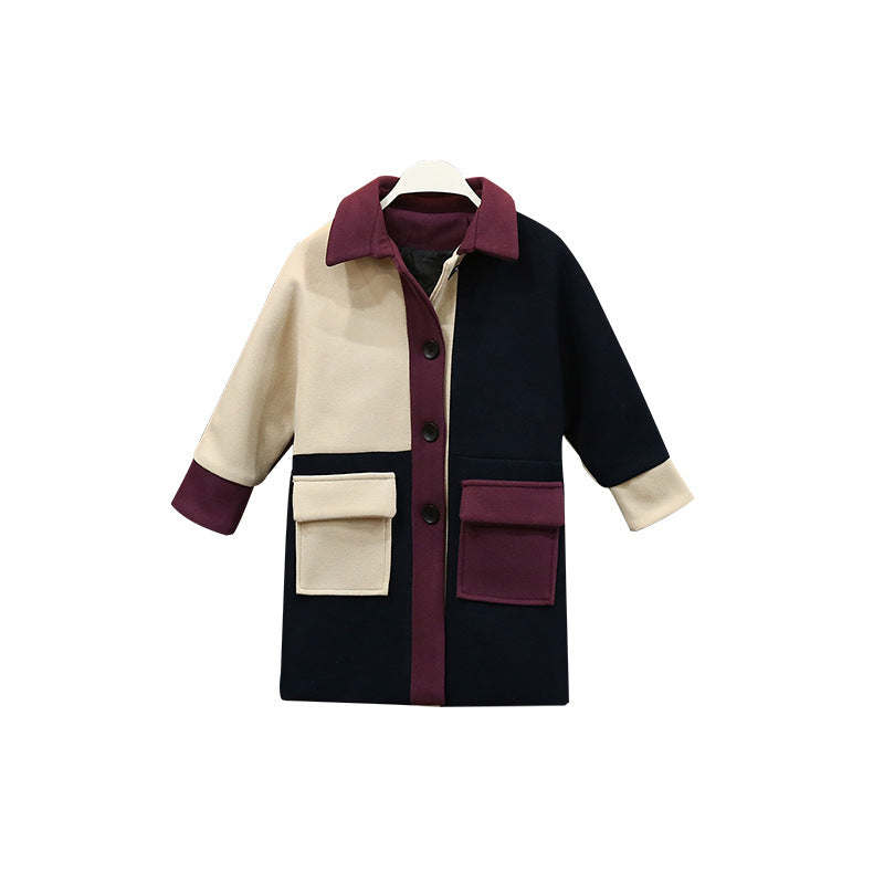 Manteau en laine coréen automne-hiver pour enfants
