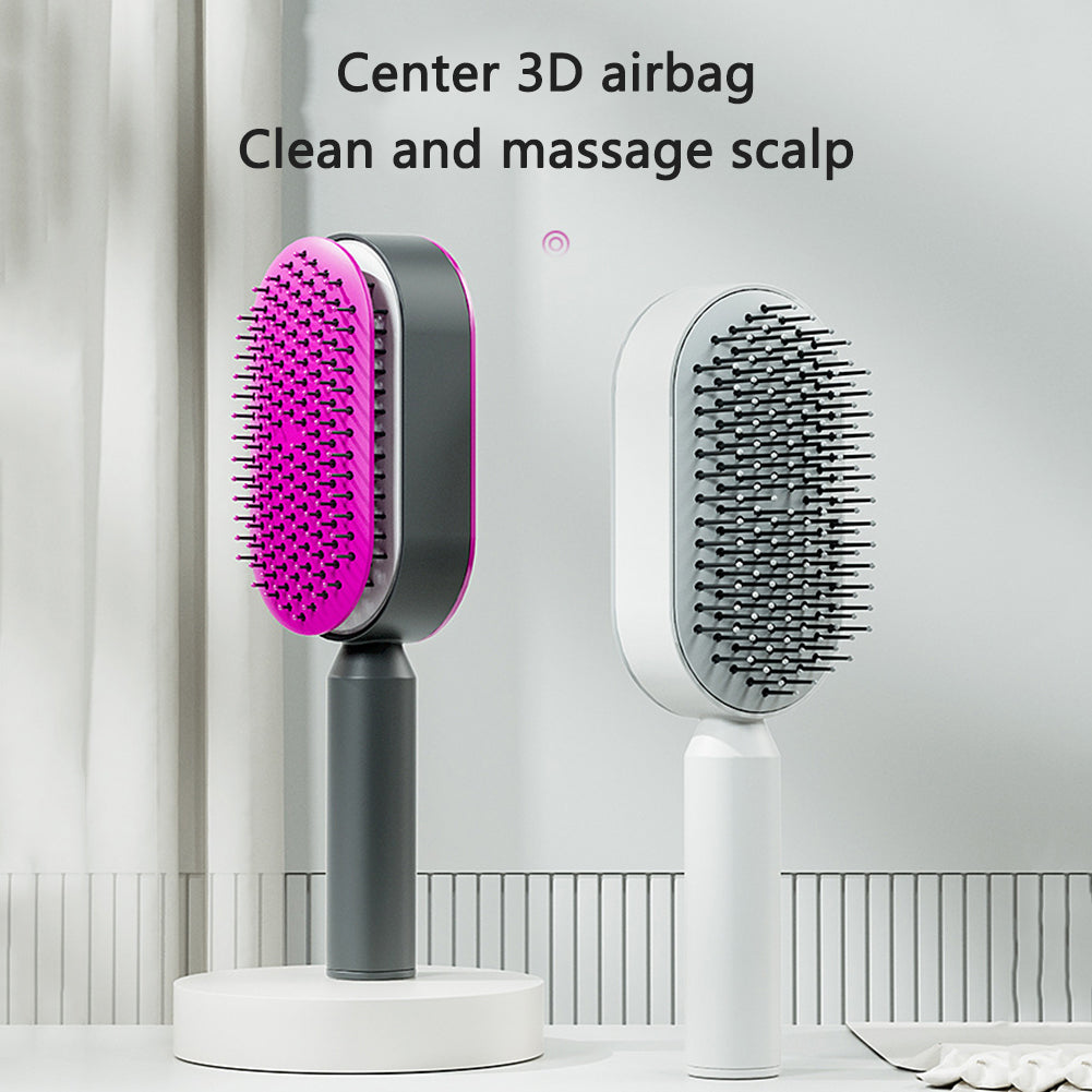 Brosse à cheveux autonettoyante pour femmes, nettoyage en une seule étape, anti-chute de cheveux, massage du cuir chevelu par airbag, peigne antistatique.