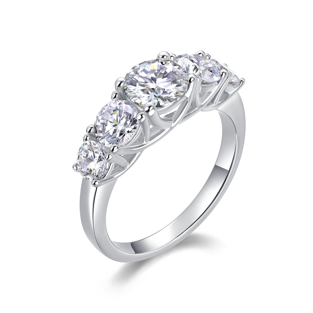 Bagues de luxe en diamant et en argent avec moissanite