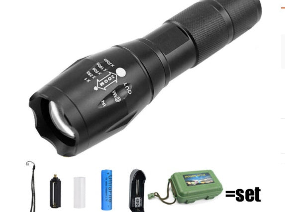 Lampe torche puissante, rechargeable, étanche, idéale pour les forces spéciales, la défense personnelle à domicile, le vélo, le camping et les balades. Mini lampe torche premium ultra-lumineuse.