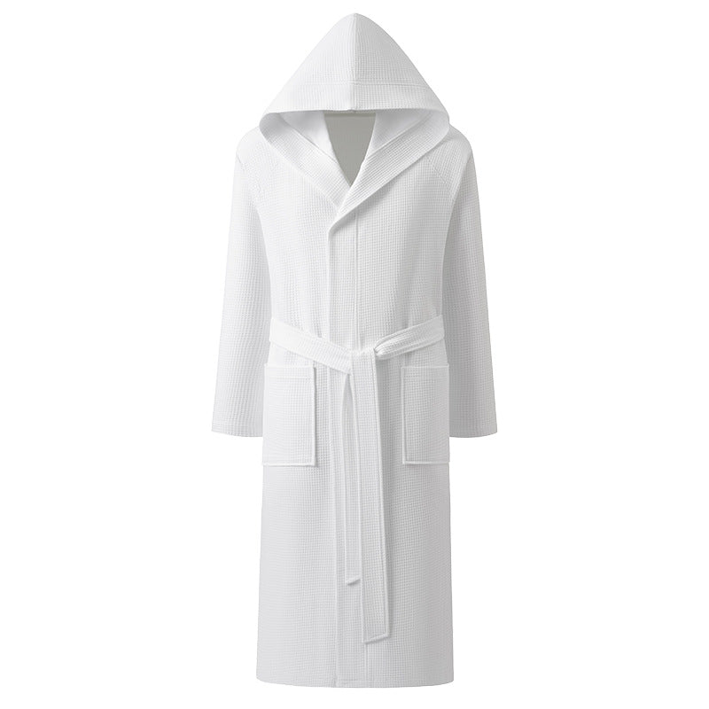 Peignoir à capuche en pur coton pour homme