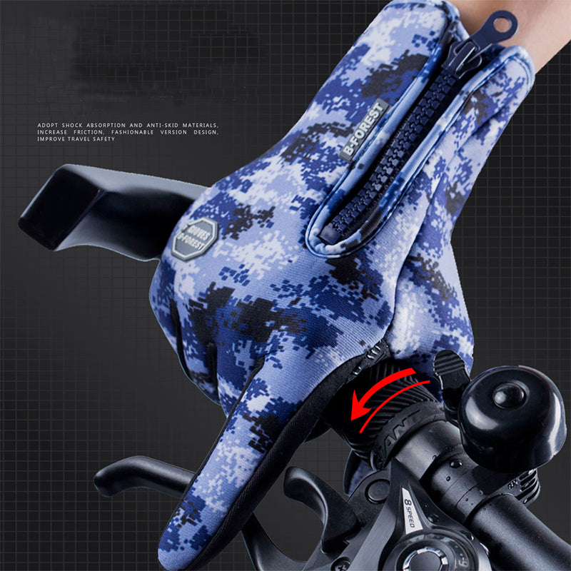 Gants d'hiver tactiles pour la moto, imperméables et doublés polaire, compatibles avec écrans tactiles et adaptés au sport.