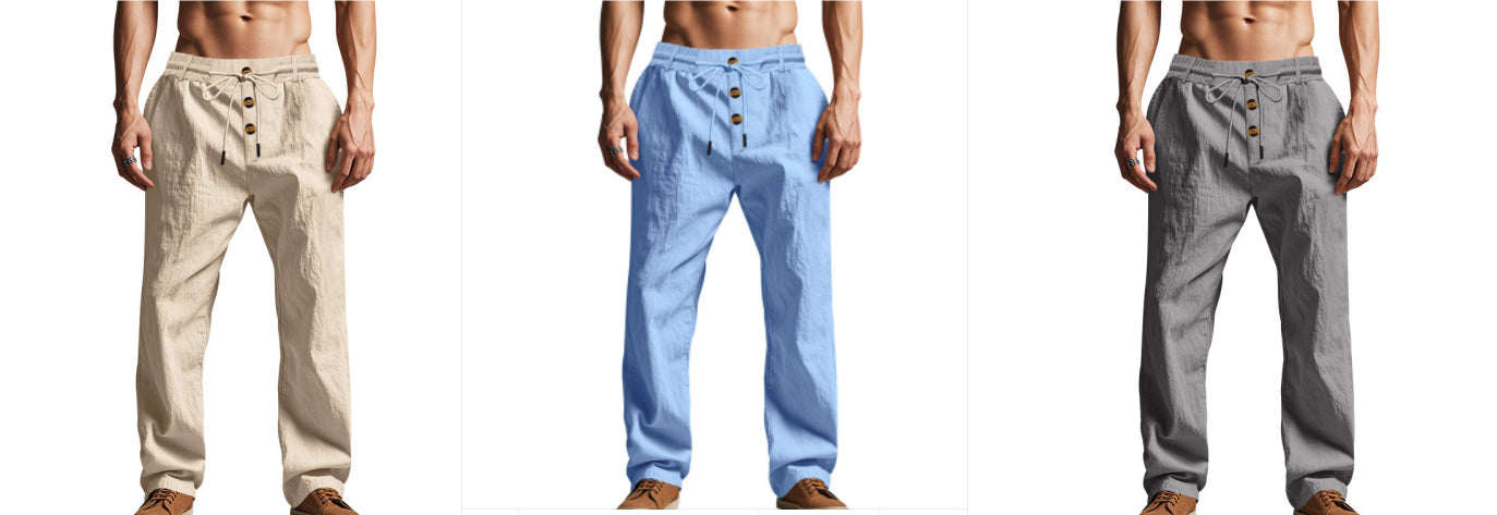 Pantalon homme respirant, doux pour la peau, coupe ample, décontracté, idéal pour la plage, le sport et l'été