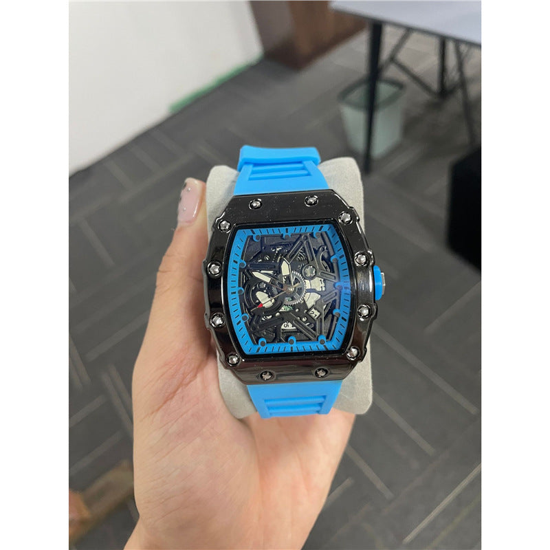 Montre cylindrique pour homme avec mouvement à quartz lumineux (non-bracelet)