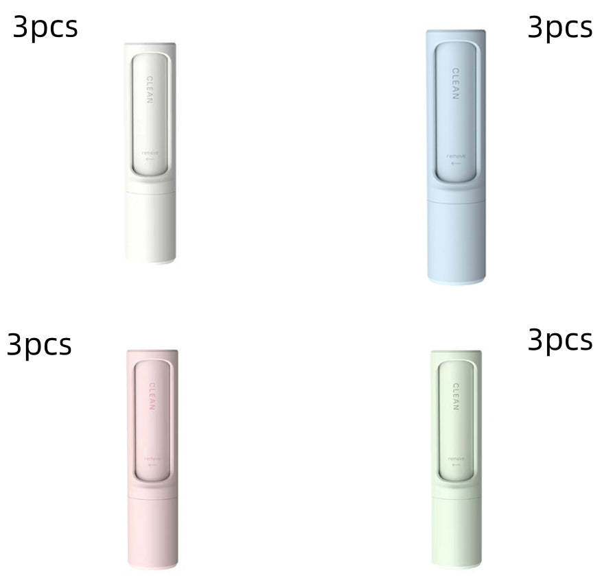 Brosse anti-poils d'animaux réutilisable 2 en 1, rouleau adhésif, outil autonettoyant portable et efficace pour chats et chiens.