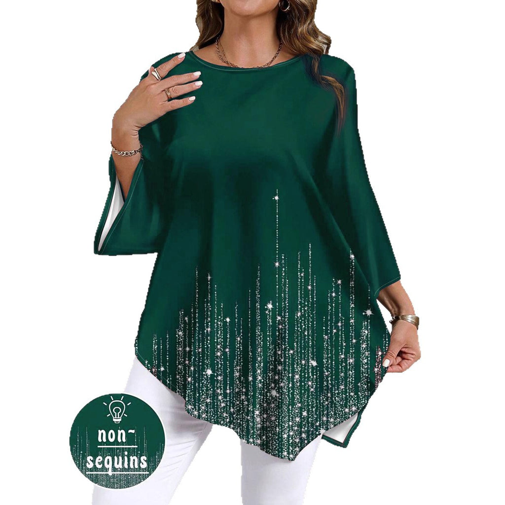 Haut décontracté et polyvalent pour femme grande taille avec un motif dégradé
