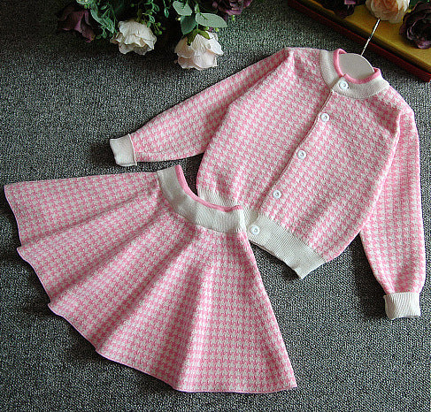 Ensemble deux pièces pour filles, pull en maille épaisse et chaude