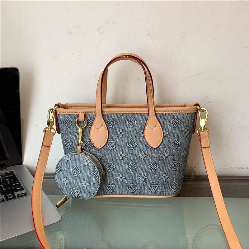 Sac cabas à bandoulière imprimé rétro