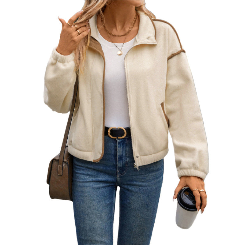Gilet cardigan à bordures contrastées pour femme