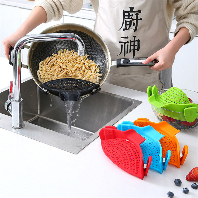 Bouchon d'égouttage latéral en silicone pour casserole, accessoire de cuisine