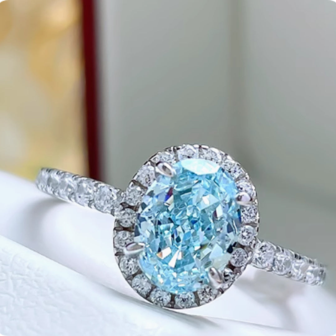 Bague trésor bleu marine de 1,5 carat, luxe discret et de niche