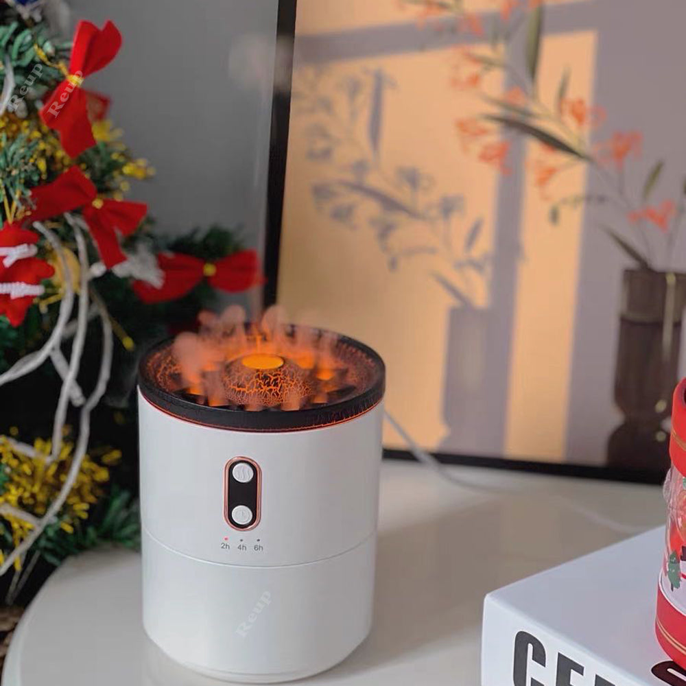 Diffuseur d'huiles essentielles à flamme volcanique, humidificateur d'air portable USB en forme de méduse avec veilleuse et diffuseur de parfum