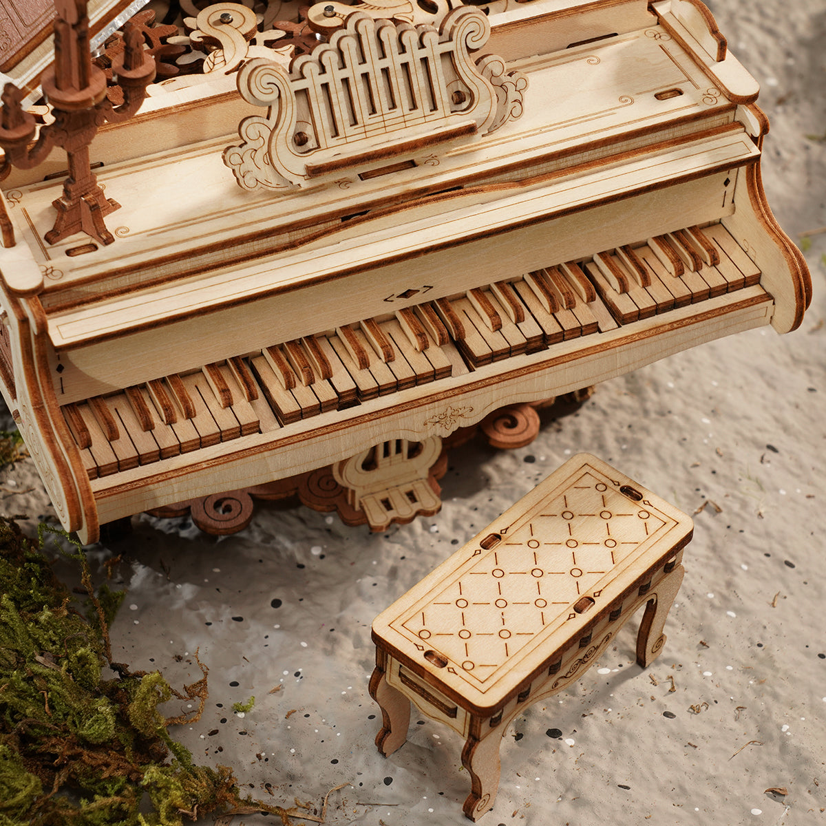 Robotime Puzzle 3D en bois 223 pièces Piano magique Boîte à musique mécanique Jouet Cadeau de bureau pour hommes et femmes Loisirs AMK81