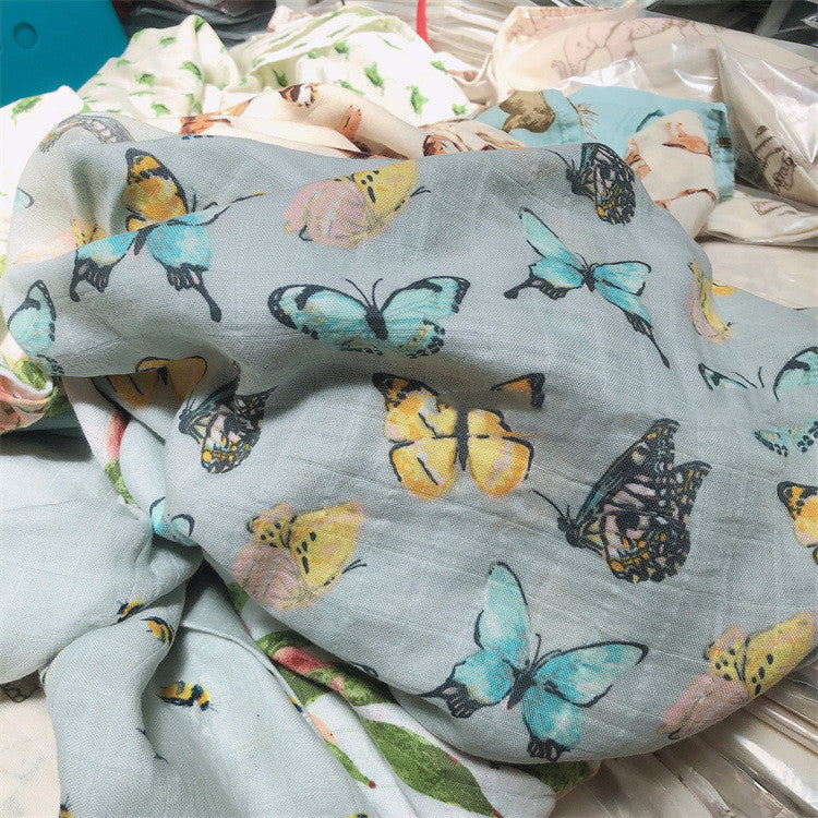 Couverture d'emmaillotage pour bébé en coton biologique naturel