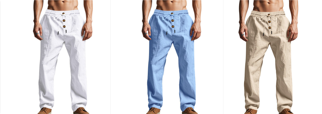 Pantalon homme respirant, doux pour la peau, coupe ample, décontracté, idéal pour la plage, le sport et l'été