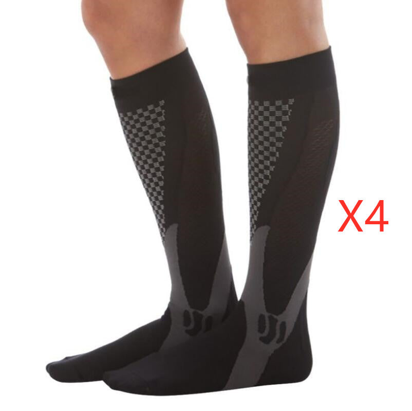 Chaussettes de compression pour hommes et femmes, coupe athlétique graduée optimale, idéales pour la course, les voyages en avion et pour améliorer l'endurance, la circulation et la récupération.